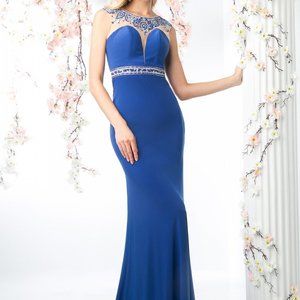 Illusion Neck Sequin Sheath Prom Dress CD8746